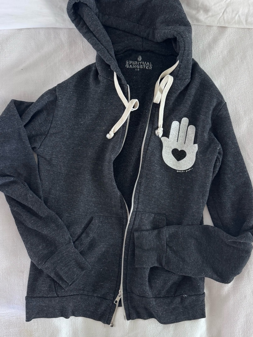 Spiritual Gangster Charcoal Zip Hoodie
